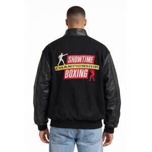 1990s Showtime Championship Boxing Leather Sleeve Varsity Jacket XL USA